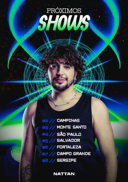 FLYER ARTISTA AGENDA SEMANAL PRÓXIMOS SHOWS PSD EDITÁVEL