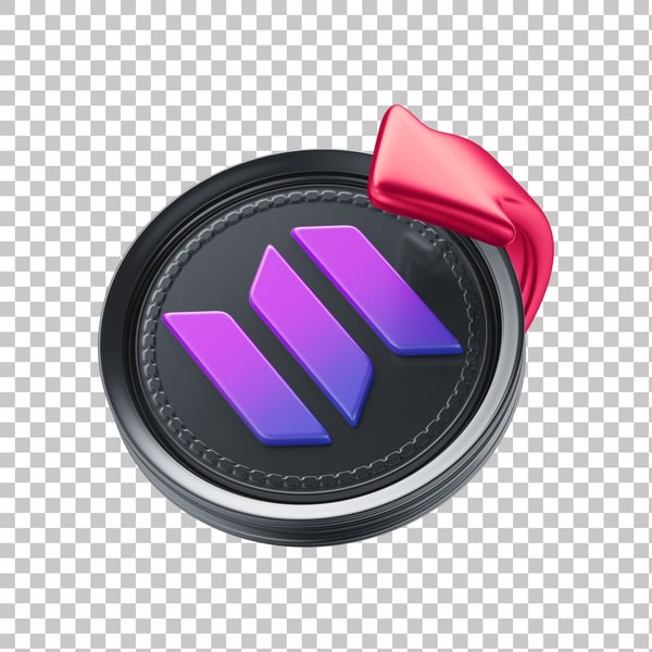BKN ASSET 3D DE CRIPTOMOEDAS SOLANA SIMBOLIZANDO QUEDA COM FUNDO ISOLADO (1)