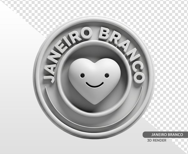 SELO 3D JANEIRO BRANCO MODELO 03
