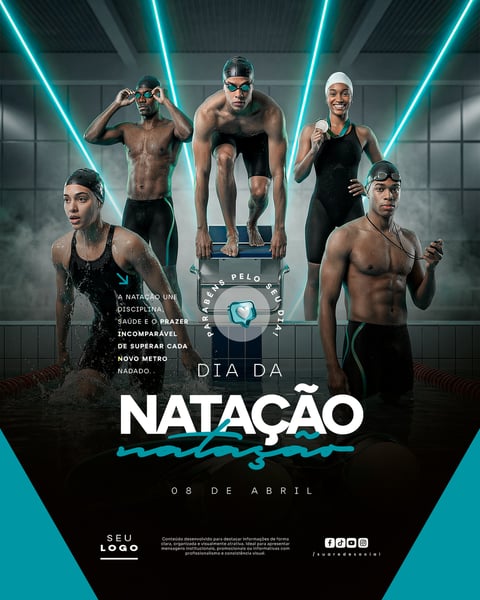 DIA DA NATAÇÃO 08 DE ABRIL SOCIAL MEDIA PSD EDITÁVEL 2
