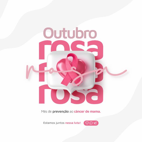 OUTUBRO ROSA CAMPANHA DE PREVENÇÃO AO CÂNCER DE MAMA POST FEED PSD EDITÁVEL