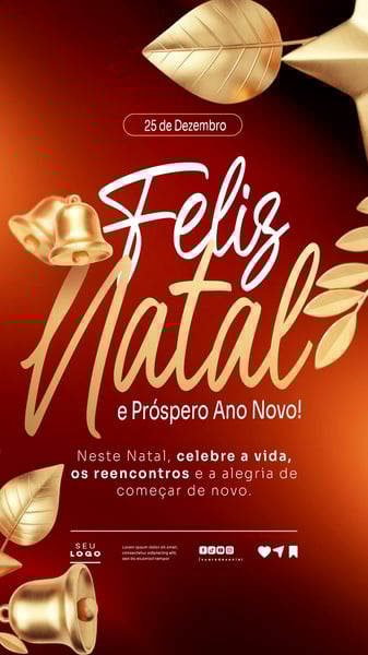 FELIZ NATAL E PRÓSPERO ANO NOVO 25 DE DEZEMBRO STORY SOCIAL MEDIA PSD EDITÁVEL 3