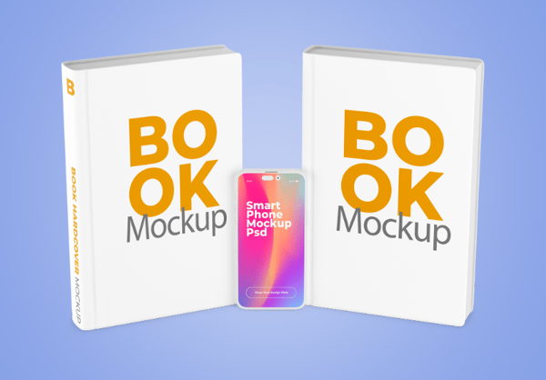 CELULAR COM LIVRO MOCKUP