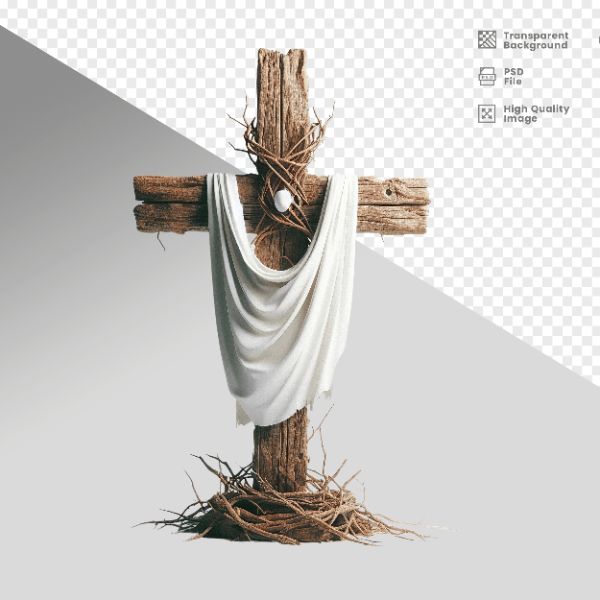 CRUZ DE MADEIRA - ELEMENTO 3D PARA COMPOSIÇÃO