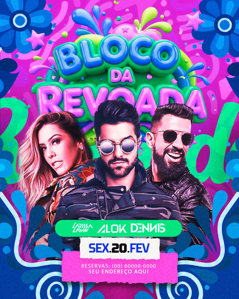FLYER PARA EVENTOS BLOCO DA REVOADA FEED
