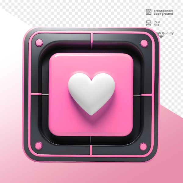 CORAÇÃO QUADRADO -  ELEMENTO 3D CORAÇÃO  PARA COMPOSIÇÃO