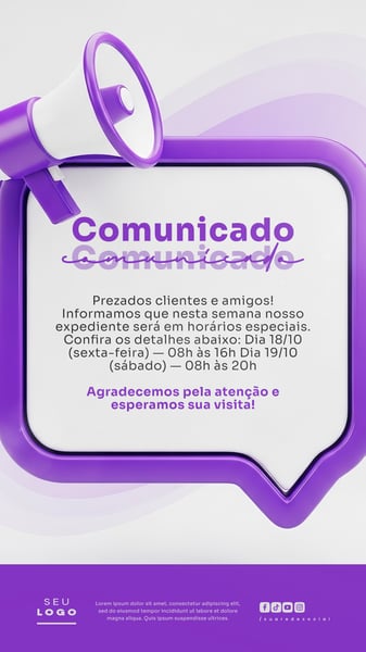 COMUNICADO AVISO STORY SOCIAL MEDIA PSD EDITÁVEL 7