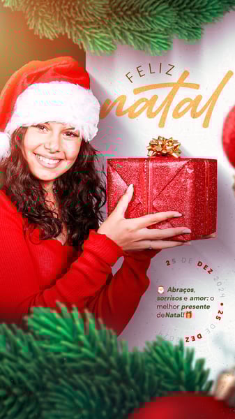 ZRF SOCIAL MEDIA FELIZ NATAL STORY ABRAÇOS, SORRISOS E AMOR. O MELHOR PRESENTE DE NATAL