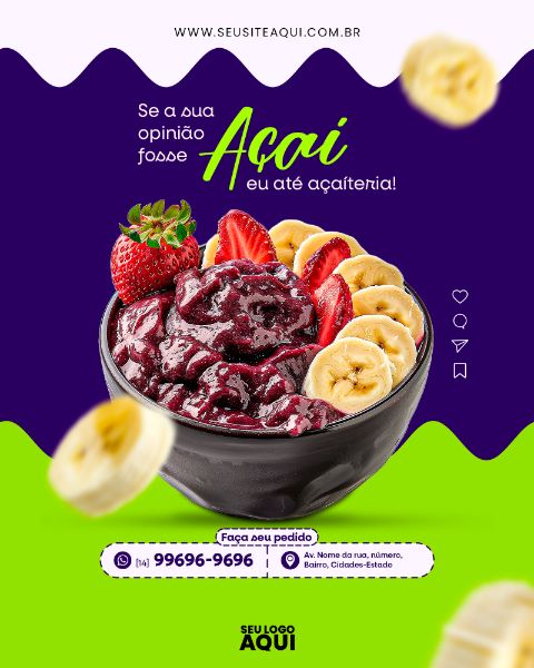 AÇAÍTERIA E SORVETERIA - SOCIAL MEDIA - PSD EDITÁVEL