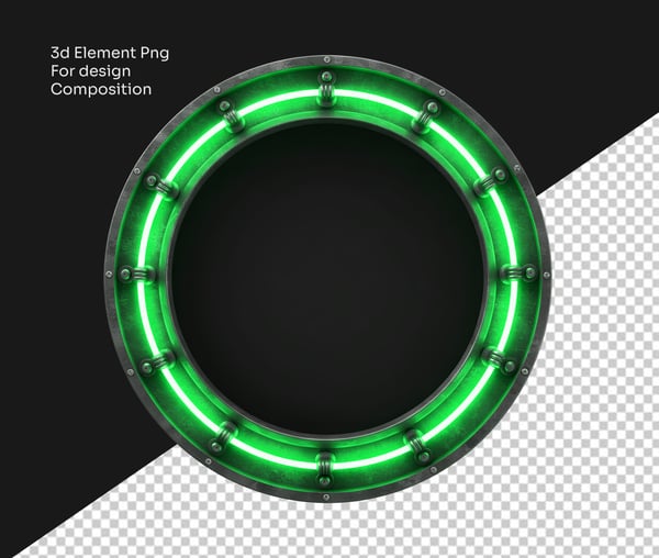 SHAPE CIRCULAR COM NEON ELEMENTO 3D PARA DESIGN