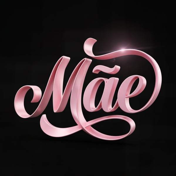 Selo 3D Dia das Mães TIPOGRAFIA ROSE 03