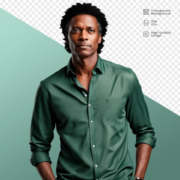 HOMEM COM CAMISA VERDE