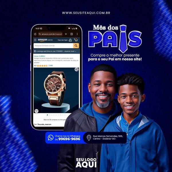 FEED QUADRADO - FELIZ DIA DOS PAIS | SOCIAL MEDIA | PSD EDITÁVEL