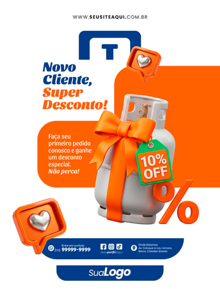 POST FEED DISTRIBUIDORA DE GÁS SOCIAL MEDIA PSD EDITÁVEL TEMPLATE 09