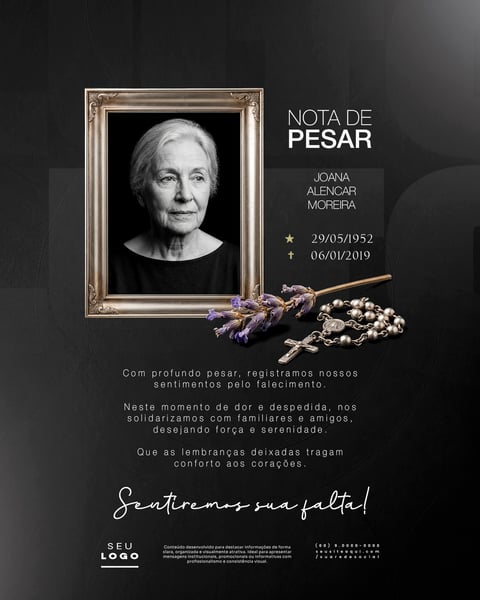 Nota de Pesar FALECIMENTO LUTO SOCIAL MEDIA PSD EDITÁVEL 2