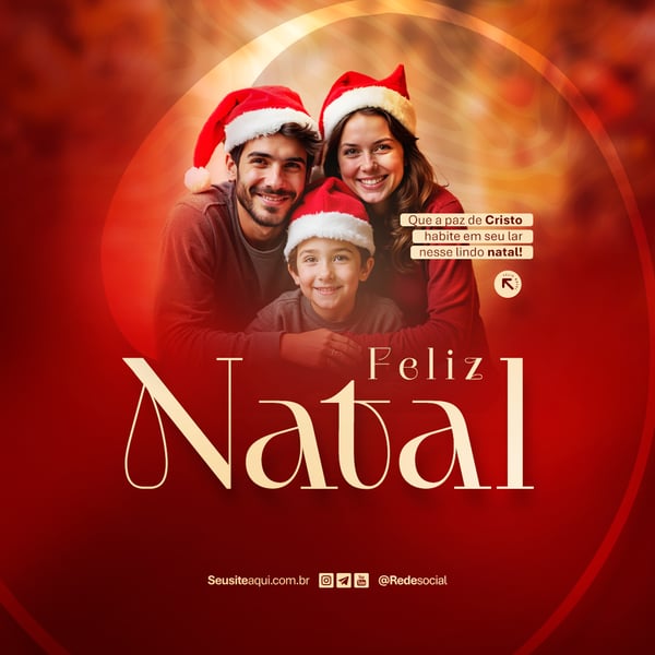 FELIZ NATAL 25 DE DEZEMBRO BOAS FESTAS SOCIAL MEDIA PSD EDITÁVEL