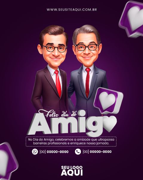 FEED VERTICAL - FELIZ DIA DO AMIGO | SOCIAL MEDIA | PSD EDITÁVEL