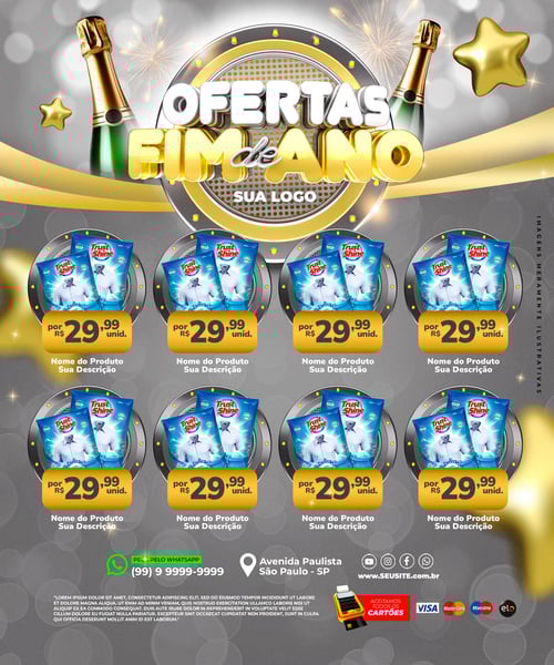 Encarte Ofertas de Fim de Ano Reveillon Redes Sociais