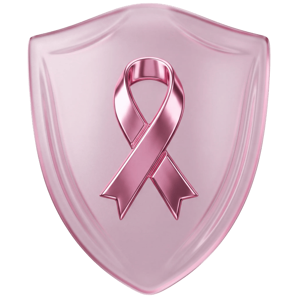 PINK AWARENESS RIBBON ON A METÁLICO SHIELD