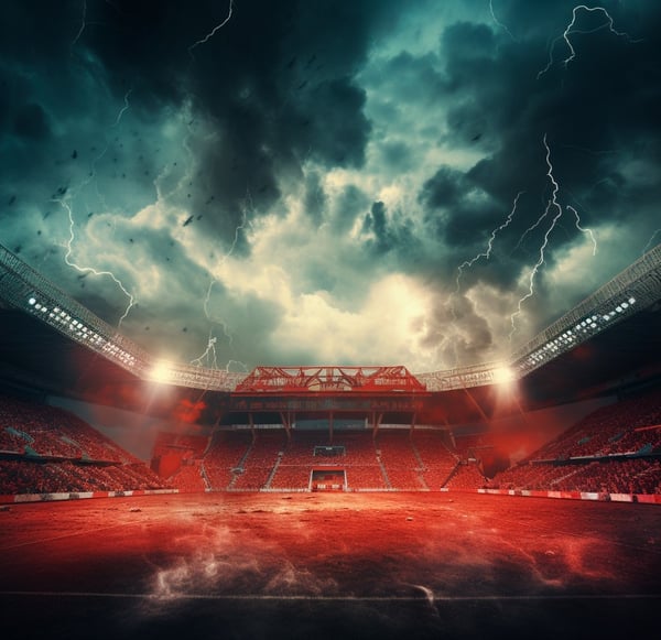 FOTO DE ESTÁDIO REALISTA COM FUMAÇA EM 4K