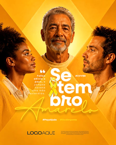 SETEMBRO AMARELO SAÚDE MENTAL SOCIAL MEDIA FLYER PSD EDITÁVEL