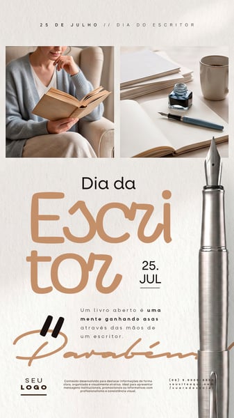 DIA DO ESCRITOR 25 DE JULHO STORY SOCIAL MEDIA PSD EDITÁVEL 2