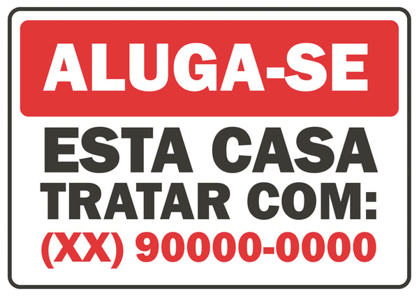 Placa de Aluga se Vetor EPS Editável 2