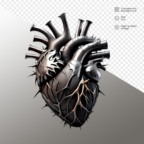 CORAÇÃO COM ESPINHOS  ELEMENTO 3D PARA COMPOSIÇÃO - HEART