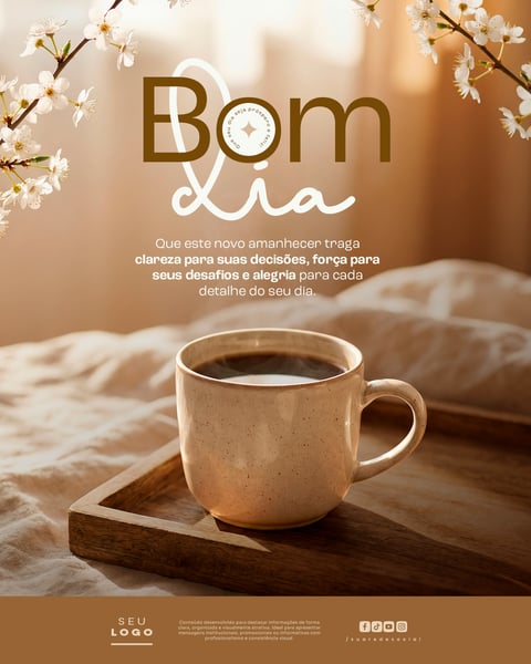 BOM DIA FRASE MOTIVACIONAL SAUDAÇÃO SOCIAL MEDIA PSD EDITÁVEL 1