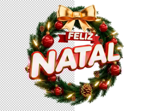 SELO 3D FELIZ NATAL EM PNG