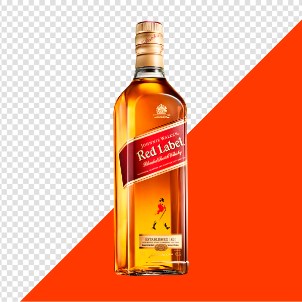GARRAFA WHISKY RED LABEL 12 ANOS PNG TRANSPARENTE SEM FUNDO