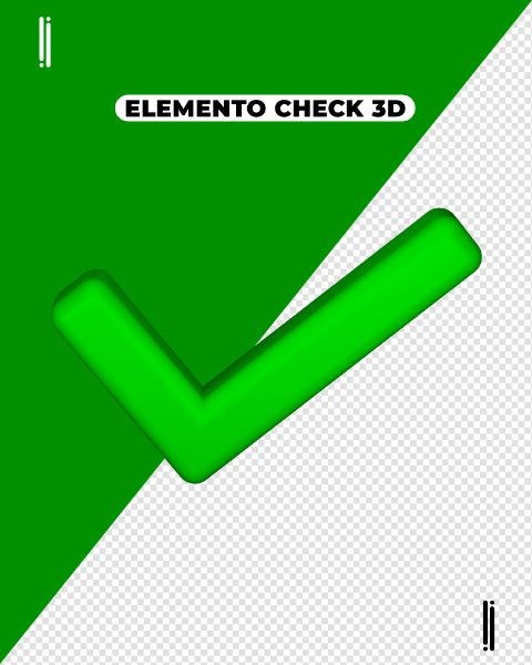 ELEMENTO 3D | CHECK VERDE | OK | VERIFICAÇÃO