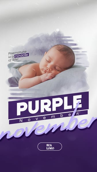 PURPLE NOVEMBER PREMATURITY AWARENESS MONTH SOCIAL MEDIA EDITABLE PSD 20