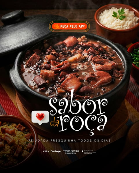 FEIJOADA COM SABOR DA ROÇA SOCIAL MEDIA PSD EDITÁVEL