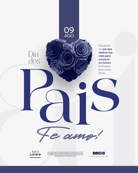 DIA DOS PAIS 09 DE AGOSTO SOCIAL MEDIA PSD EDITÁVEL 5