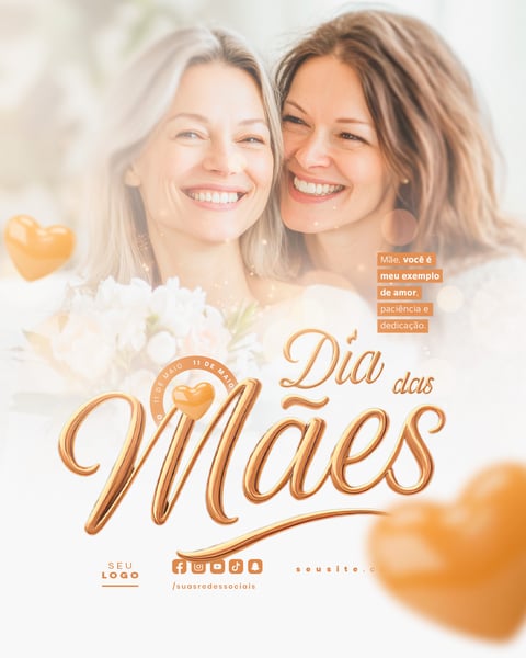 DIA DAS MÃES PARABÉNS PELO SEU DIA SOCIAL MEDIA FEED EDITÁVEL