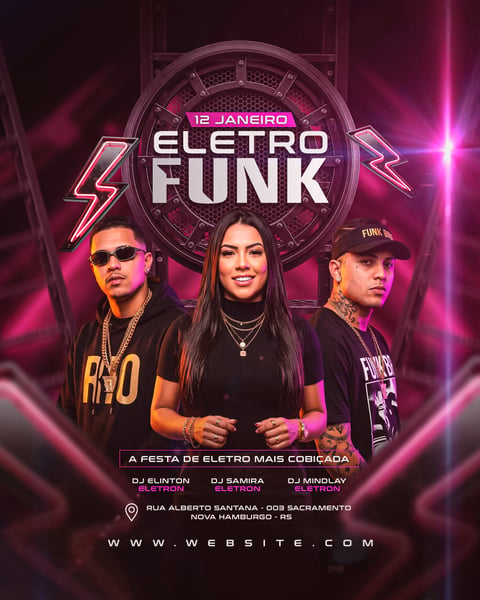 FLYER DE EVENTO ELETRO FUNK PSD TEMPLATE