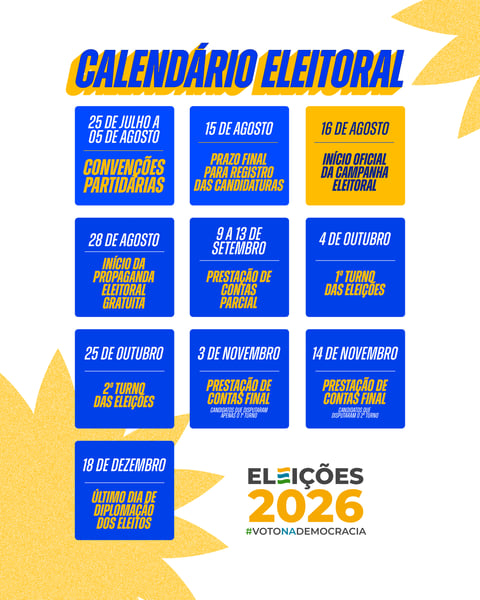CALENDÁRIO ELEITORAL 2026 SOCIAL MEDIA PSD EDITÁVEL