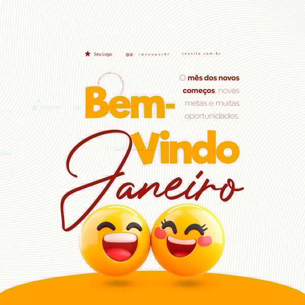 BEM VINDO JANEIRO SOCIAL MEDIA PSD EDITÁVEL