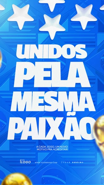 COPA DO MUNDO FUTEBOL RUMO AO HEXA BRASIL PSD EDITÁVEL 1 STORY