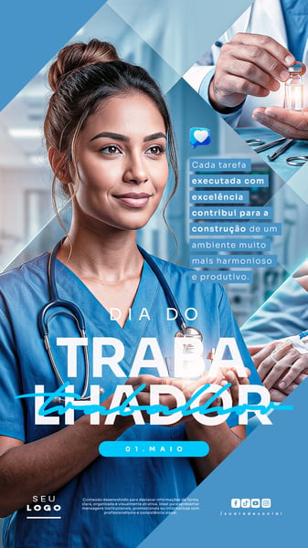 DIA DO TRABALHADOR 01 DE MAIO STORY SOCIAL MEDIA PSD EDITÁVEL 2