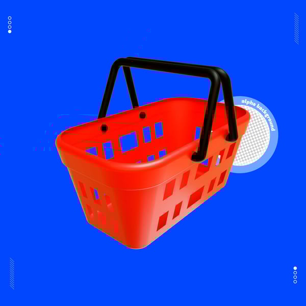 ELEMENTO 3D CESTA DE COMPRAS PARA COMPOSIÇÃO