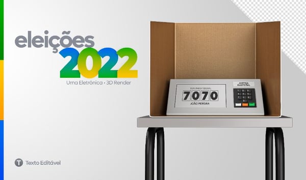 MOCKUP URNA ELETRÔNICA ELEIÇÕES BRASIL ELEMENTO 3D