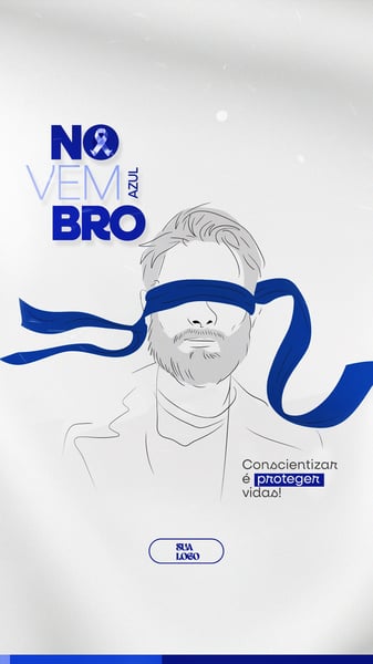 NOVEMBRO AZUL MÊS DA CONSCIENTIZAÇÃO SOBRE PREVENÇÃO AO CÂNCER DE PRÓSTATA PSD EDITÁVEL