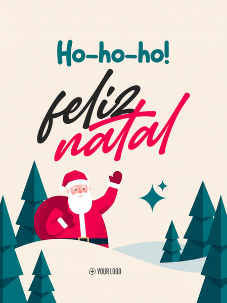 FELIZ NATAL PAPAI NOEL ILUSTRADO SOCIAL MEDIA FLYER PSD EDITÁVEL