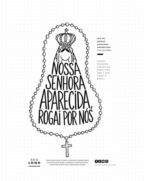 DIA DE NOSSA SENHORA APARECIDA 12 DE OUTUBRO SOCIAL MEDIA PSD EDITÁVEL 8