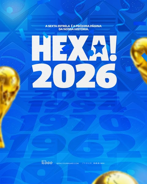 Copa do Mundo Futebol Rumo ao Hexa Brasil PSD Editável 3