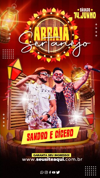 FLYER ARRAIÁ SERTANEJO FESTA JUNINA STORIES