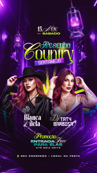 FLYER SHOW RESENHA COUNTRY SERTANEJO STORY