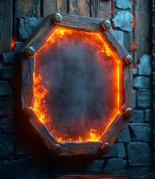 ESCUDO DE MADEIRA - COM FOGO